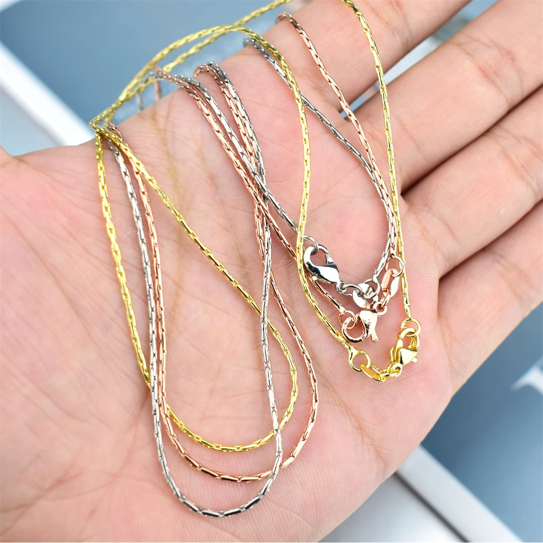 

Gold-plated stainless steel beads men's and women's chain necklace anklet bracelet making Necklace Bracelet Jewelry