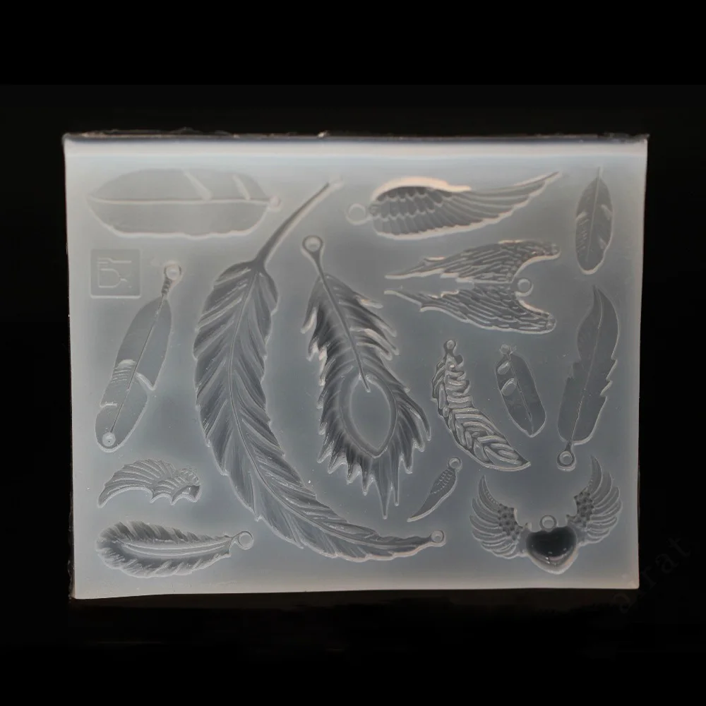 

1pcs UV Resin Jewelry Liquid Silicone Mold Feather Resin Charms Molds For DIY Intersperse Decorate Making Jewelry