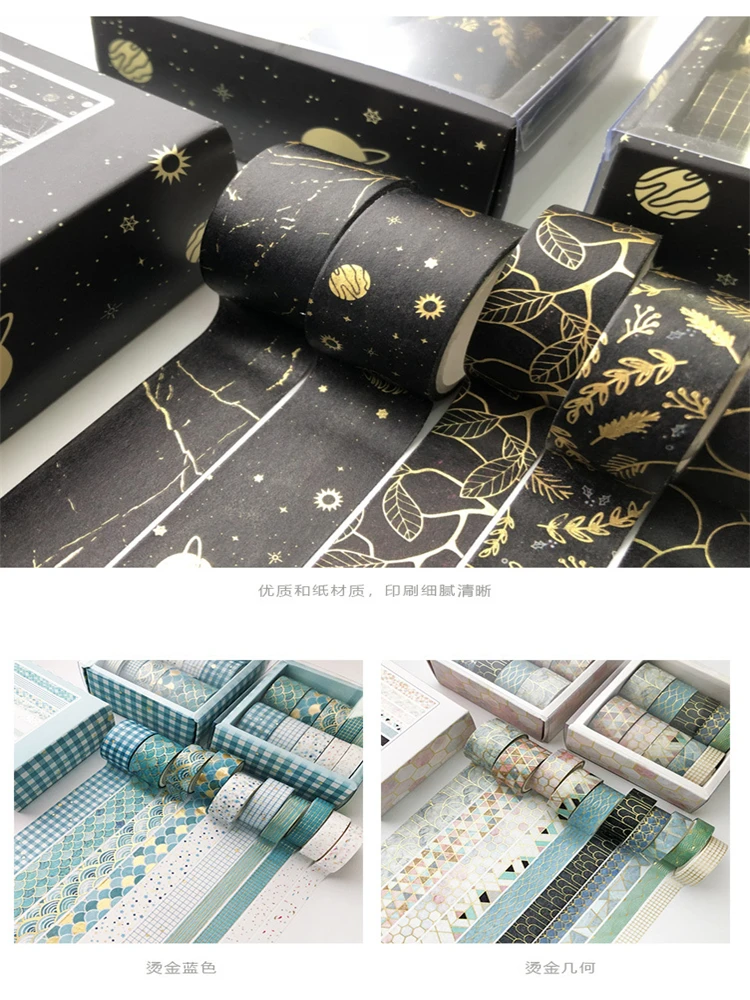 3m washi tape set 10Pcs washitape stickers adesiva decorativa cute grid washitapes Bronzing masking tape scrapbooking washi 3