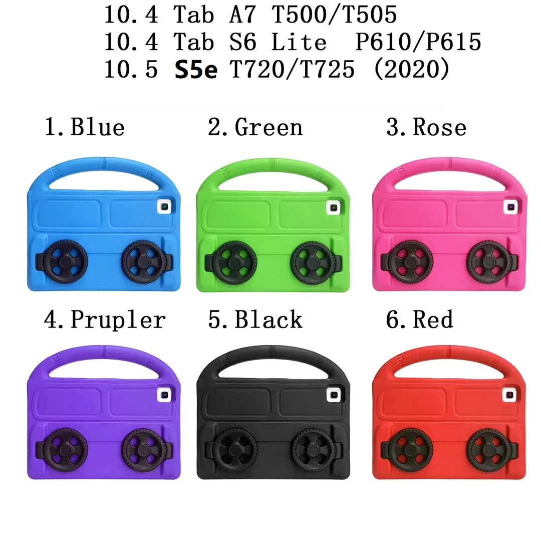 Custodia Eva Sicura Per Samsung Galaxy Tab A7 T500 S6 Lite 10.4 P610 S5E 10.5 Pollici T720 Cover Ruote 3D Modello Stand Maniglia Kid Shell