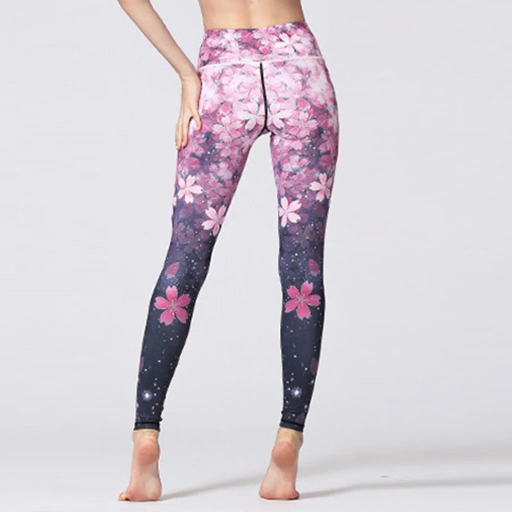 Yoga Pants Ladies'printed High-waist Hip Stretch Underpants Running Fitness Yoga Pants Gym Shark Legging Mallas Deporte Mujer#15