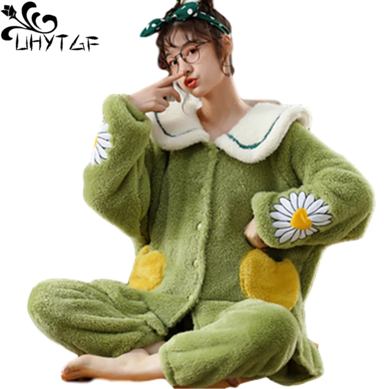 

Женская Фланелевая пижама с длинным рукавом, на осень/зиму