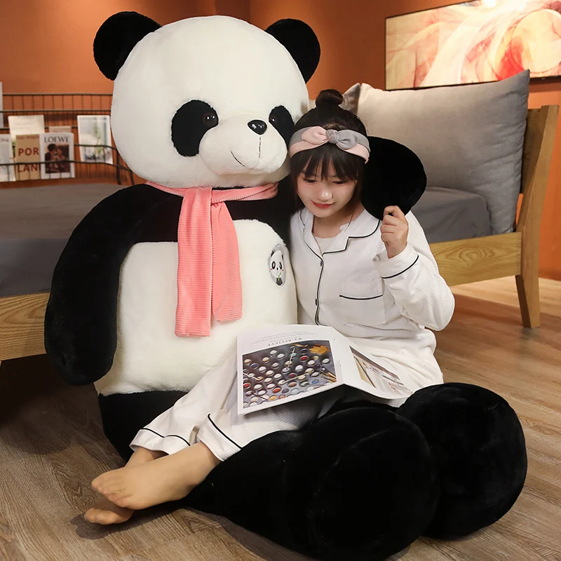 Nice 1pc 80/100/120CM Lovely Cute Super Stuffed Animal Soft Panda Plush Toy Birthday Christmas Baby Gifts Present Toys For Kids korean super star plush toy cartoon animal momo lovely doll keychain plush children christmas gift plush toy grab doll