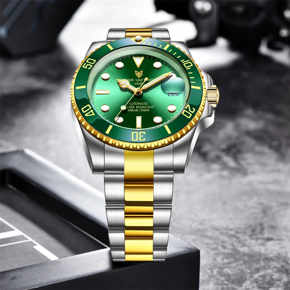 LIGE Men Mechanical Wristwatch Stainless Steel Clocks Watch Luxury Military Sports Mens Watches Reloj Hombre mechanical watch