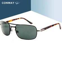 Conway, легкие солнцезащитные очки, квадратные, для мужчин, военные, пилот, солнцезащитные очки, топ бар, антибликовые, для вождения, очки, стрелка, фирменный дизайн