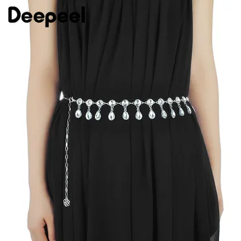 

Deepeel 100cm-135cm Belly Dance Waist Belt Chain Alloy Rhinestone Cummerbunds Dress Dance Costume Cummerbunds YK650