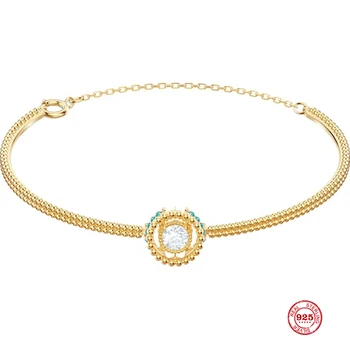 

2020 New Fashion Charm Pure 925 Silver Original 1:1 Copy, Delicate Flashing Radiant Crystal Bracelets Women Luxury Jewelry Gifts