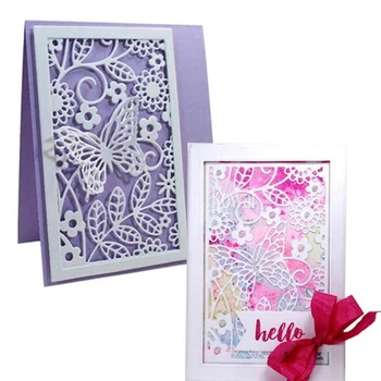 

Crafts Rectangular Butterflies Sharp Background Metal Cutting Dies New 2019 for Craft Dies Scrapbooking Stencil Decoration