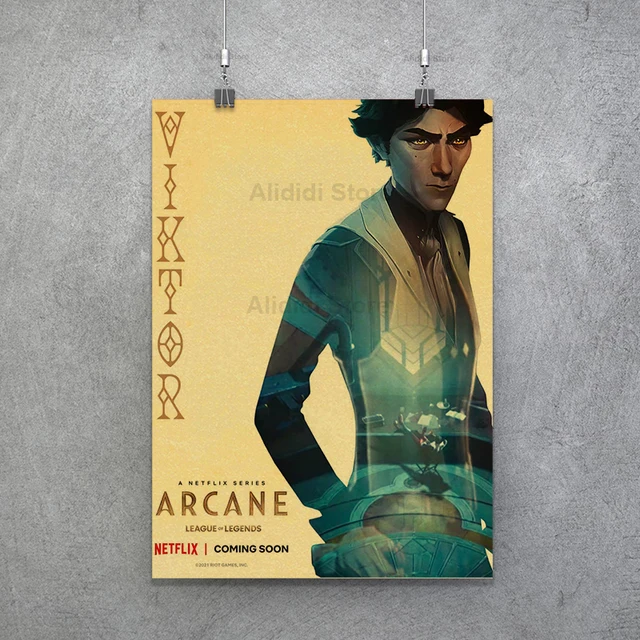 Popular TV Show Arcane Kraft Paper Poster Vi Viktor Jayce Jinx Home Decor Study Bedroom Bar Cafe Wall Paintings Stickers Posters Poster