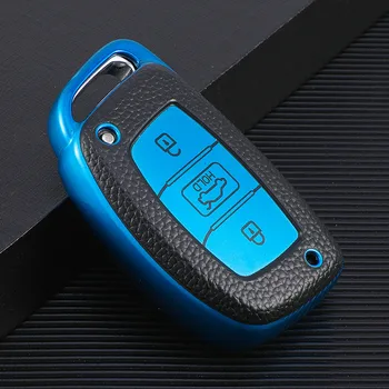 Cover per chiave/telecomando per Hyundai IX25 IX35 I20 I30 I40 hb20 Santa Fe Creta Solaris 2017 3 pulsanti accessori Shell Car-Styling - Cover custodia chiave auto per Hyundai IX25 IX35 I20 I30 I40 hb20 Santa Fe Creta