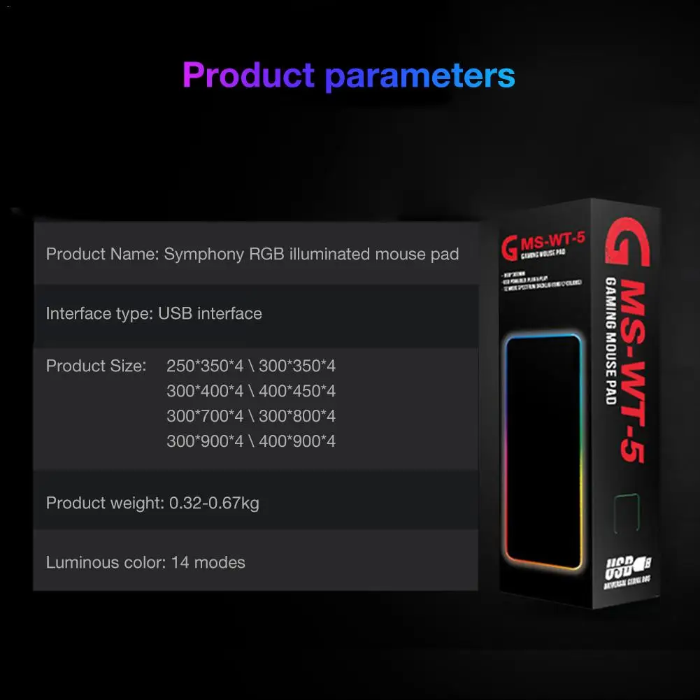 Игровой коврик для мыши со светодиодной подсветкой Карта мира RGB светодиодный