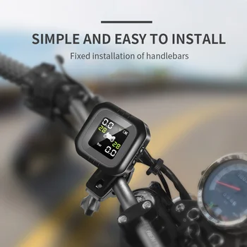 

New Motorcycle Tire Pressure Alarm Monitor System Real Time TPMS Display Temperature Warning Waterproof Smart Monitor System