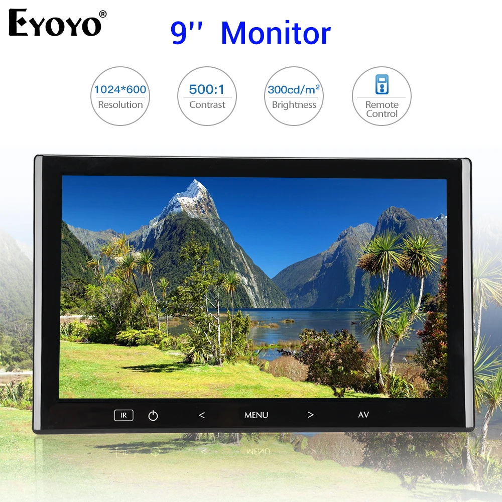 

Eyoyo EM09K 9 Inch Small Computer TV Display Security Camera Monitor 1024X600 CCTV HDMI Screen with AV VGA Video Audio Pantalla