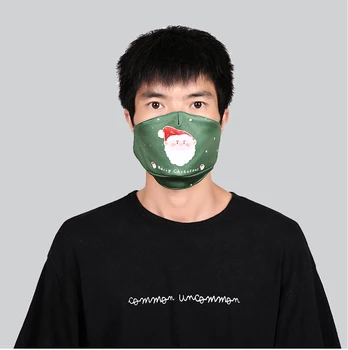 

50 PCS Christmas Party Mask New Designer Xmas Printing Cotton Washable Reusable Face Masks Adults Anti Dust Protective Masks