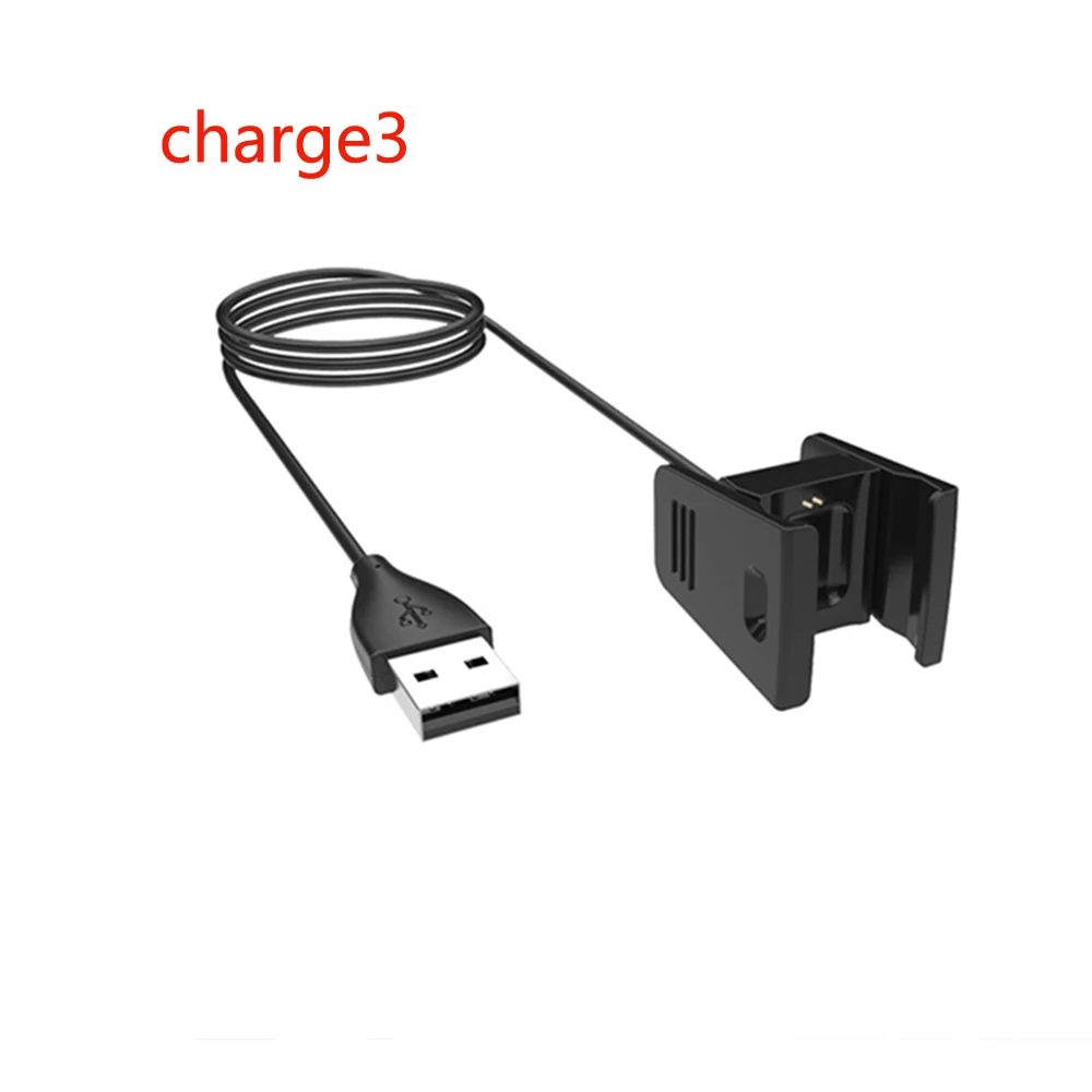 Сменное USB зарядное устройство для Fitbit Charge2 умный Браслет зарядный кабель для Fitbit Charge 2 3 браслет док-адаптер 3 цвета - Цвет: Black