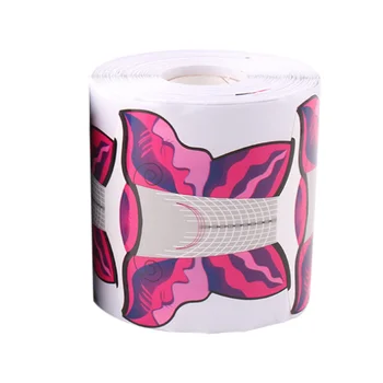 

300PCS Nail Art Paper Tray Stylish Gel Nail Guide Stickers Nail Extension Nail Forms Butterfly Shaped Nail Tips Manicure Extensi