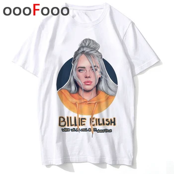 

New Billie Eilish Bad Guy Funny Cartoon T Shirt Men O-neck Fashion T-shirt Casual Grunge Aesthetic Tshirt Hip Hop Top Tees Male