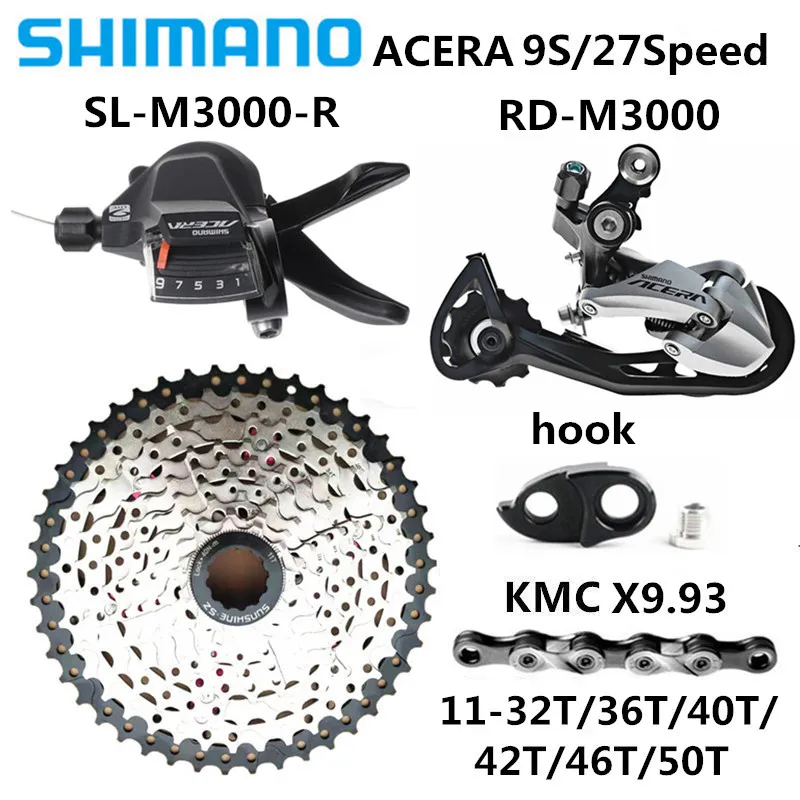 SHIMANO ACERA SL-M3000 относится к 9-27-скорость горный велосипед RD-M3000 солнце 9S маховик KMC X9 переключения комплект