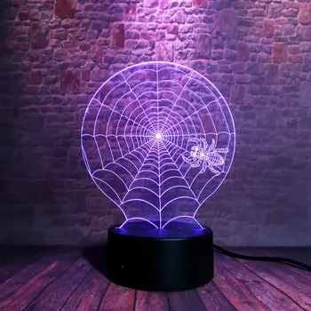 

3D Illusion Led Lamp 7 Colors Changing Nightlight Spider Animal Figure Model Toys Decor