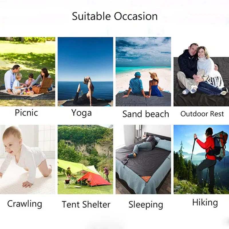 Multifunction Pocket Picnic Mat Waterproof Anti-Sand Beach Mat magic Blanket Outdoor Camping Picnic Tent Folding Cover Bedding