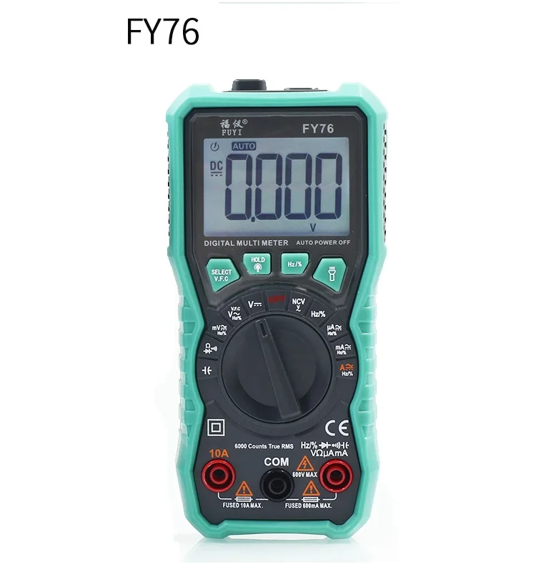 FY71/72/76 Pocket Auto Range Digital Multimeter AC DC Current Voltage Meter Measurement Resistor True RMS Household Multimetro
