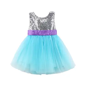 

0-5Y Baby Toddler Girl Formal Dress Sleeveless Sequined Princess Lace Bowknot Backless Bridesmaid Wedding Party Dresses Summer