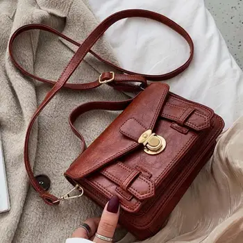 

Vintage Fashion Female Small Tote bag 2019 New High Quality PU Leather Women's Designer Handbag Lock Shoulder Messenger Bag