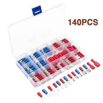 

100Pcs Fork U-type Terminals Connectors Electrical Wire Cable Spade Ring Lugs for Home Decro Crimp Connector Assorted Kit