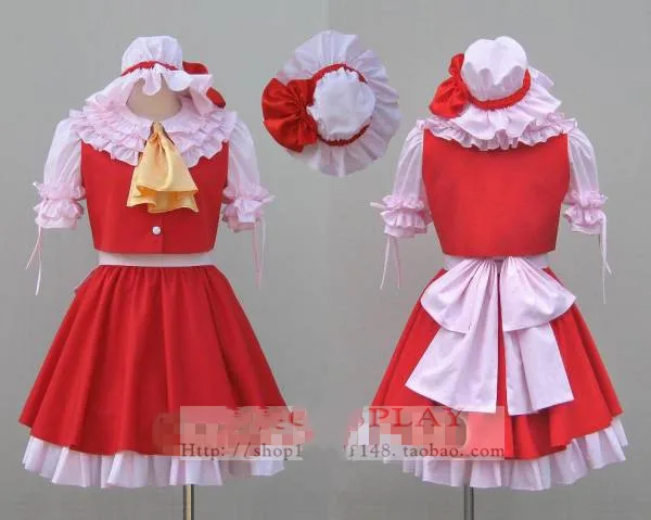 Anime Touhou Project Flandre Scarlet Hakurei Reimu Satijn Cosplay Kostuum Lolita Jurk Halloween Kostuums Voor Vrouwen Custom Made Anime Touhou Project Flandre Scarlet Hakurei Reimu Satijn Cosplay Kostuum Lolita Jurk Halloween Kostuums Voor Vrouwen Custom Made