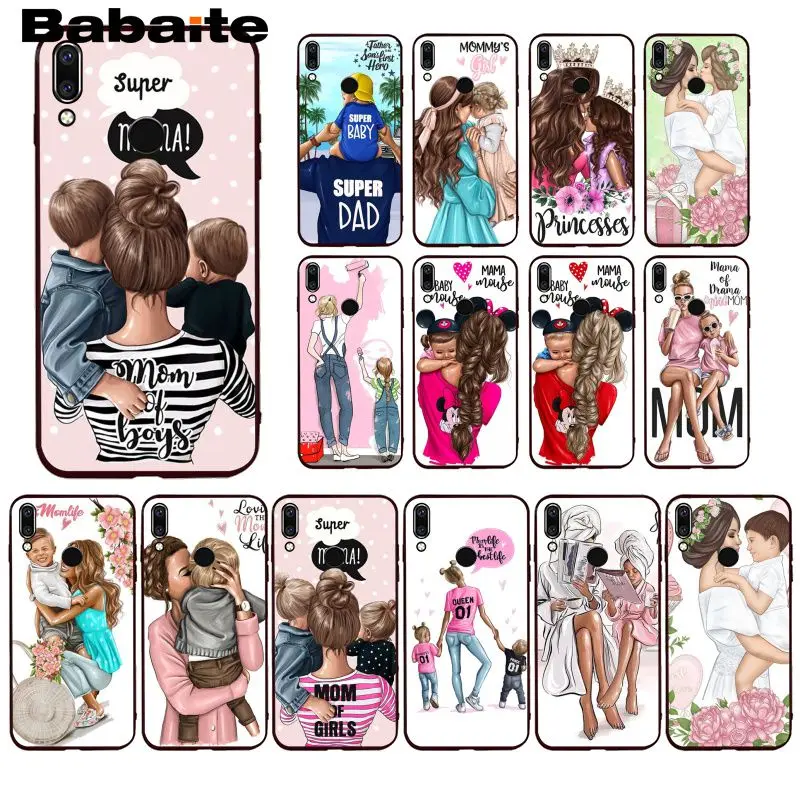 Babaite модные черные каштановые волосы для мамы, дочки, сына, папы, PhoneCase для huawei P20 P30Pro P20 P30 Lite P Smart P10Lite
