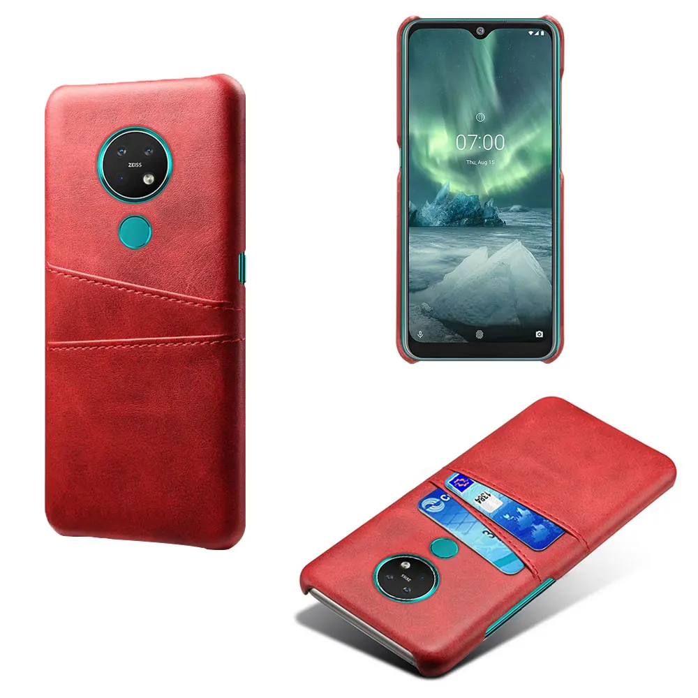 Для Nokia 8,1 7,2 7,1 6,2 6,1 5,1 4,2 3,2 3,1 2,2 2,1 карты слоты для карт из искусственной кожи чехол для Nokia 9 Pureview на возраст 1, 2, 7 Plus - Цвет: Case-Red