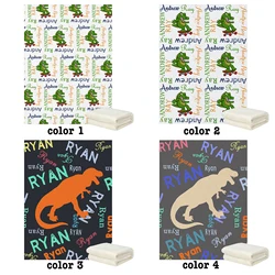 LVYZIHO Personalized Dinosaur Blanket T-Rex, Dino Bedding Boy Blanket - 30x40 / 48x60 / 60x80 Inches - Fleece Blanket