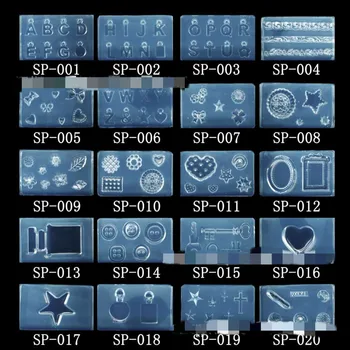 

3D Carving Silicone Mold Nail Stamping Camellia/Shell/Bow Pattern UV Gel Acrylic Crystal Nails Template Mermaid SP-Z 85 Style