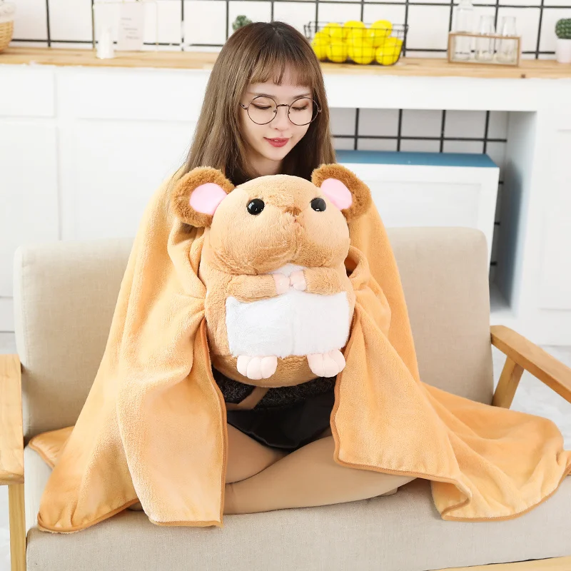 

40cm Cute Plush Fat Mouse Toy Cartoon Mice Pillow Soft Folded 2 In 1 Blanket Birthday Gift for Kids Child Girl Valentines Gifts