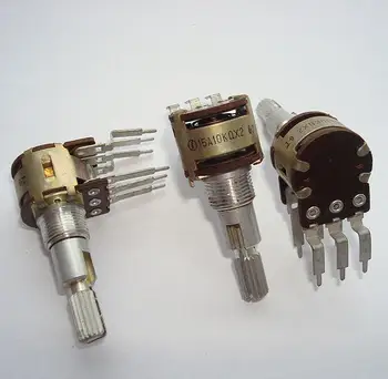 

2pcs/lot Japanese switch 16 type dual A10K for power amplifier volume potentiometer shaft length 25MM