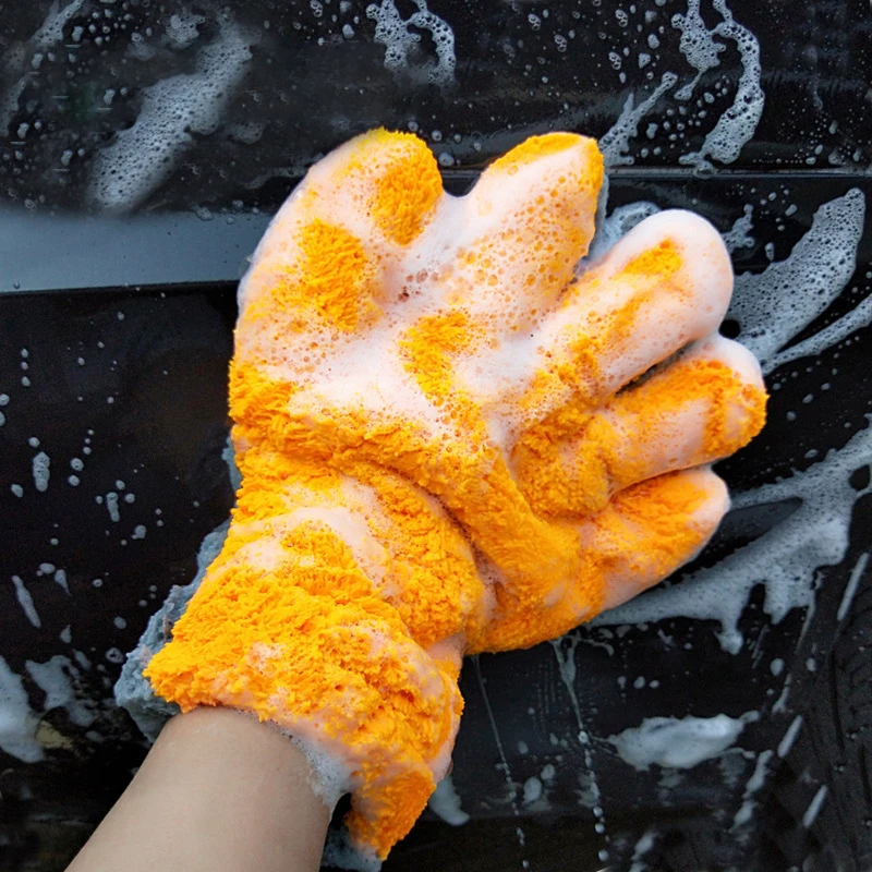 Polishing Wash Towels Plush Microfiber Washing Glove Coral Fleece Car Wash Gloves Car Towels Cleaning Accessories car cleaning gloves microfiber car mitt microfiber cleaning gloves microfiber washing gloves microfiber gloves microfiber car towels