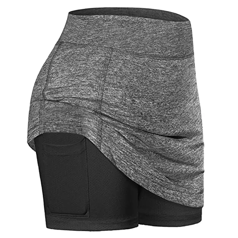 Women's Tennis Skirts Inner Shorts Elastic Sports Golves Skorts Phone Pockets NOV99