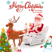 Забавная Рождественская электрическая кукла Санта-Клаус, игрушка "Северный олень" с музыкой для детей, для мальчиков и девочек, праздничный подарок