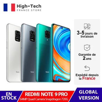 

Global Version Xiaomi Redmi Note 9 Pro 6GB RAM 64GB/128GB ROM 64MP Quad Camera Cellphone Snapdragon 6.67" 5020mAh Smartphone NFC