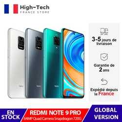 Глобальная версия Xiaomi Redmi Note 9 Pro 6GB оперативной памяти, 64 Гб встроенной памяти/128 ГБ ROM 64-мегапиксельная четырехъядерная камера мобильный теле...