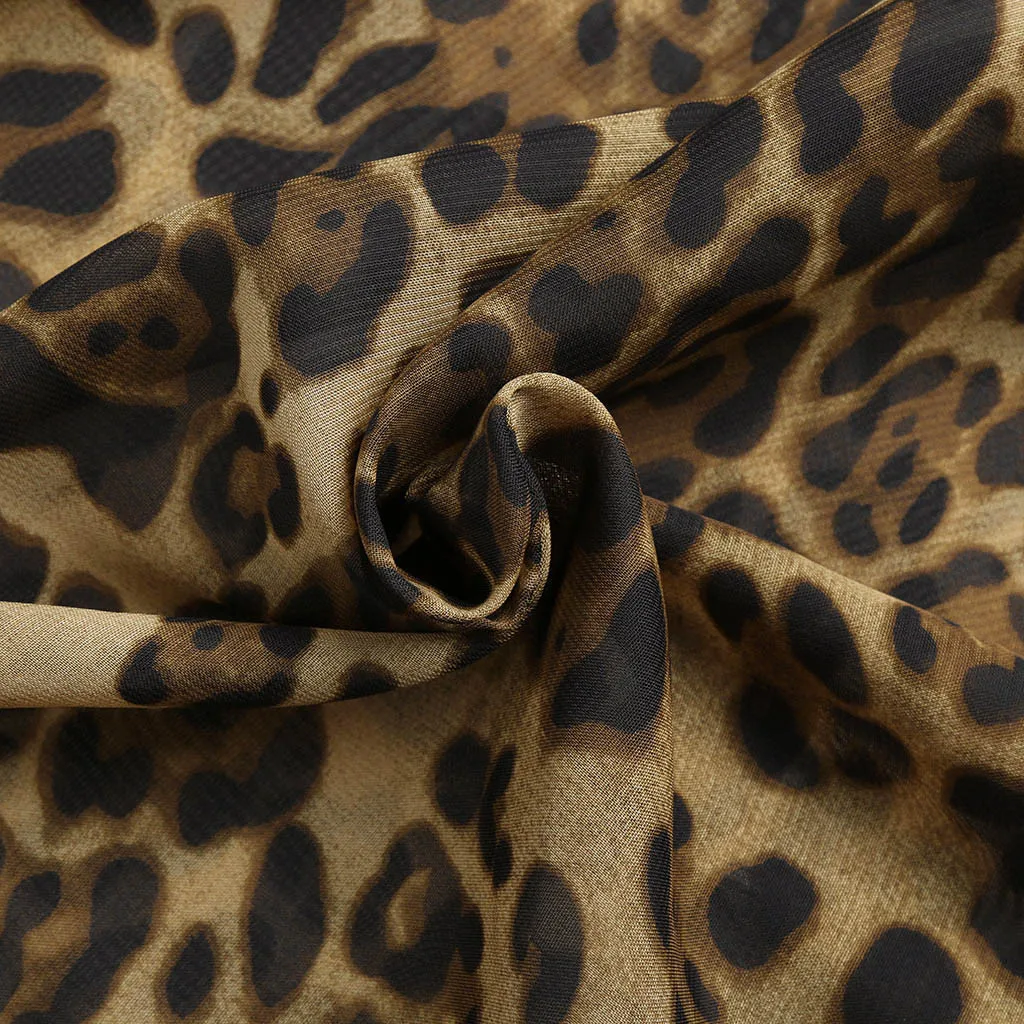 Womail блузка женская сексуальная рубашка с длинным рукавом v образным вырезом Leoaprd