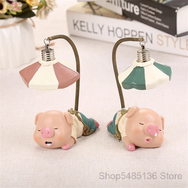 Ночной светильник из смолы с рисунком свинки мультфильма лампа для детской