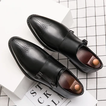 

2020 Newest Men Dress Shoes Designer Business Shoes Office Lace-Up Loafers Casual Driving Shoes Men Oxfords Party Leather Shoes