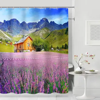 

2020 New Forest Trees Printed 3d Bath Curtains Waterproof Polyester Fabric Washable Bathroom Shower Curtain Screen with 12 Hooks