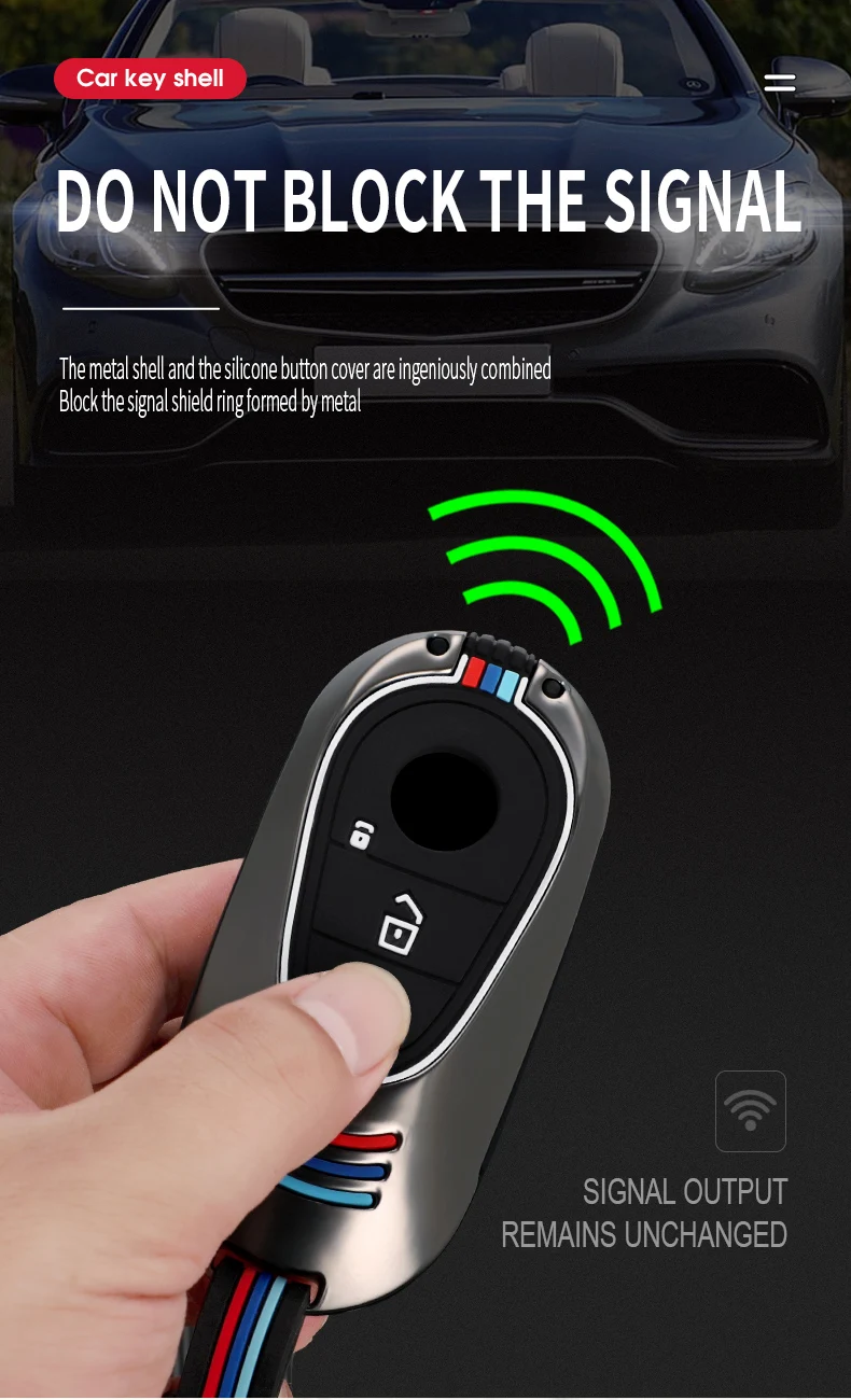 Nuova custodia per chiave a distanza per auto in lega Shell per Benz classe C S W206 W223 S350 C260 C300 S400 S450 S500 Protector Keyless - H1818d8be3f0a46349e048b2bf0b77841B