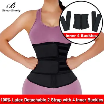 

Lover Beauty Latex Waist Trainer 4 Inner Hook Waist Trimmer Shaper Detachable Shaper 2 Strap High Compres Tummy Waist Trimmer