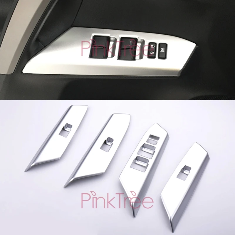 

Window Glass Button Trim Cover For Toyota RAV4 2016 2017 2018 Matt Silver Chrome Interior Moulding Decorative Styling Accessory