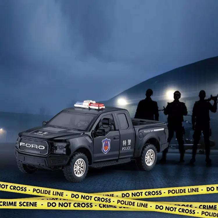 1:32 высокая симуляция Ford Raptor F150 полицейский автомобиль сплав модель автомобиля
