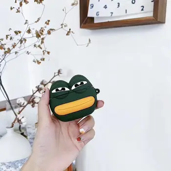 

Cartoon Frog Soft Silicone Protective Case With Carabiner for Huawei FreeBuds 3