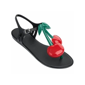 

Womens Toe Cherry Decor Sandals T-strap Slingback Shoes Flats Jelly Summer Beach Boho Perfume 3Colors C572